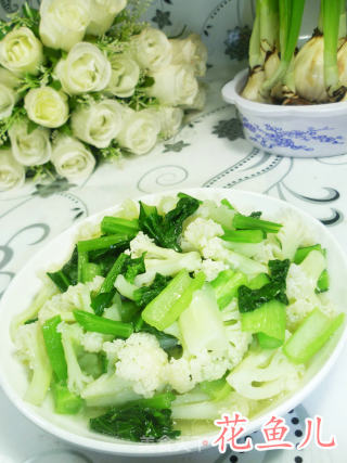 油菜蕻炒花菜的做法
