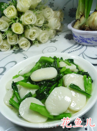 油菜蕻炒年糕的做法