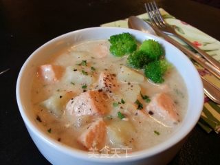 三文鱼奶油土豆汤—美味法式浓汤的做法