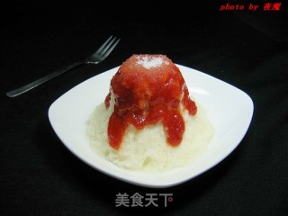 火山飘雪——茄汁沙拉土豆泥