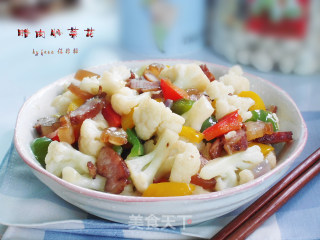 腊肉炒菜花的做法