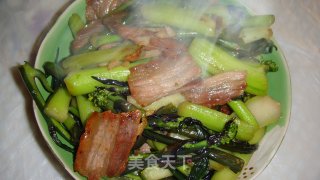 腊肉炒菜薹的做法