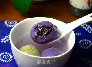 紫薯黑芝麻汤圆的做法