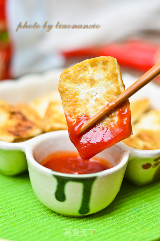炕豆腐佐蕃茄酱的做法