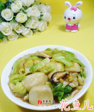 香菇圆白菜炒年糕的做法