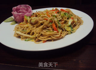 圆白菜肉丝炒面的做法