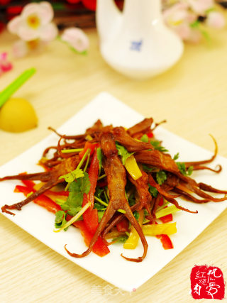 三丝拌鸭舌的做法