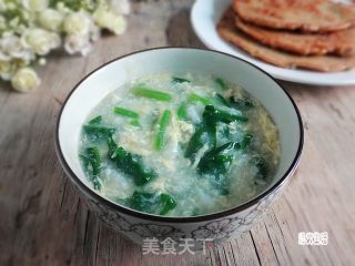 蛋花菠菜粥的做法