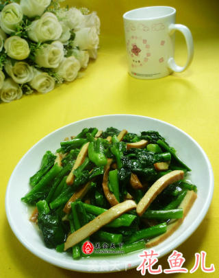 香干炒油菜蕻的做法