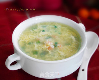 韭菜花鲜虾蛋花汤的做法