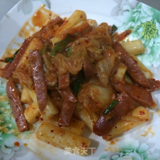 泡菜辣年糕的做法