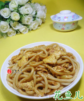 辣蛋炒乌冬面的做法