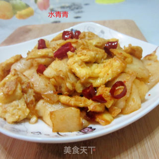 白薯片炒蛋的做法
