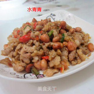 花生米肉末炒干萝卜的做法