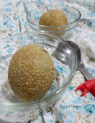 春游小吃：豆沙麻团