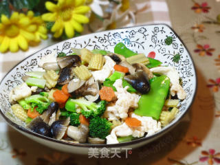 时蔬炒鸡片的做法