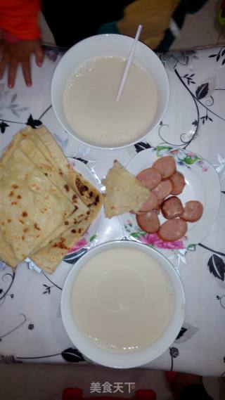 早餐小饼＋花生豆浆的做法