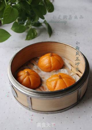 小南瓜豆沙包的做法