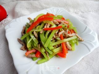 莴笋肉丝小炒的做法