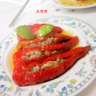 红辣椒酿肉的做法