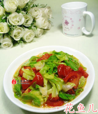 番茄炒牛心菜的做法