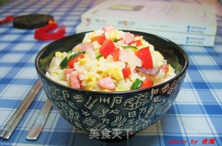 杂蔬火腿蛋炒饭的做法