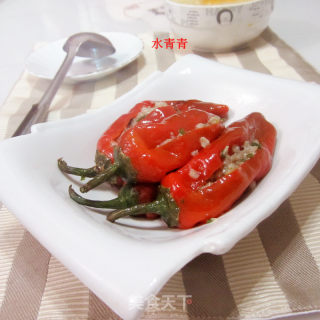 蒸酿红辣椒的做法