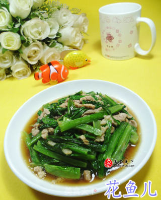 肉丝炒油麦菜的做法