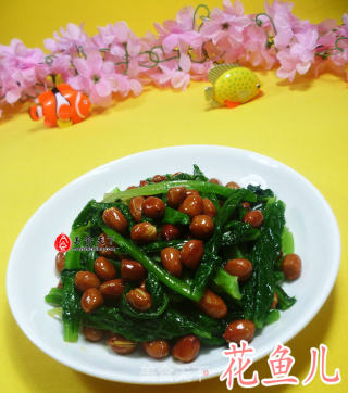 花生米拌油麦菜的做法