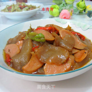 蘑芋豆腐烧火腿的做法