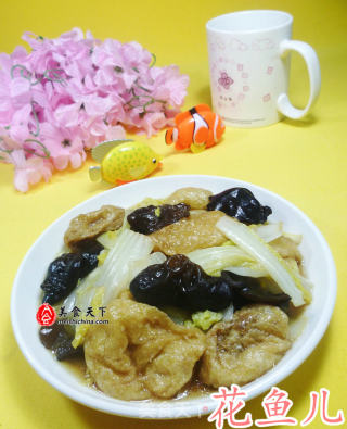 黑木耳油面筋炒娃娃菜的做法