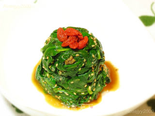 芝麻菠菜塔的做法