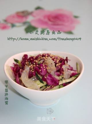 紫甘蓝拌海蜇丝的做法