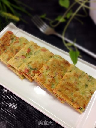 香菜火腿煎饼的做法