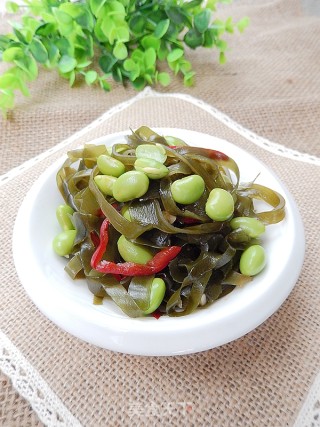 毛豆仁拌海带丝的做法
