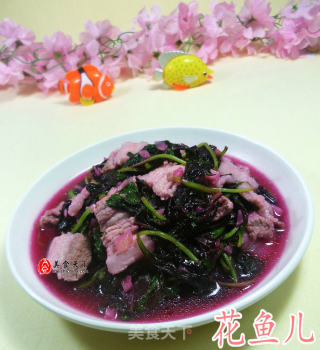 五花肉炒红苋菜的做法