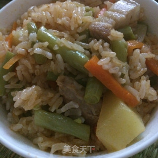 豆角焖饭的做法