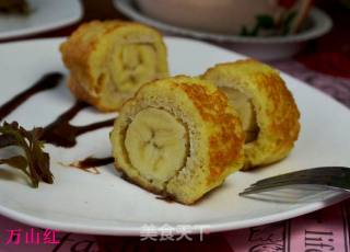煎香蕉土司卷的做法