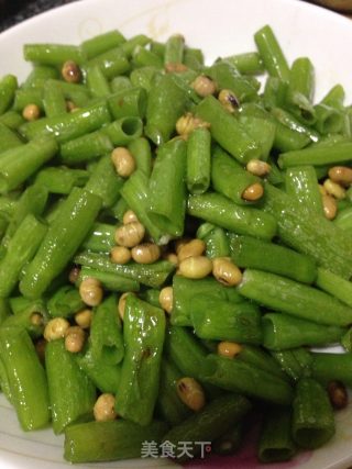 空心菜炒黄豆的做法