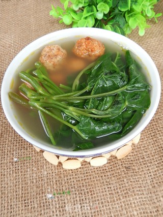 空心菜肉圆汤的做法