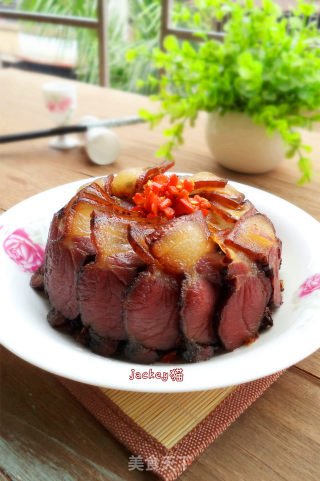 湘味下饭菜--盐菜蒸腊肉的做法