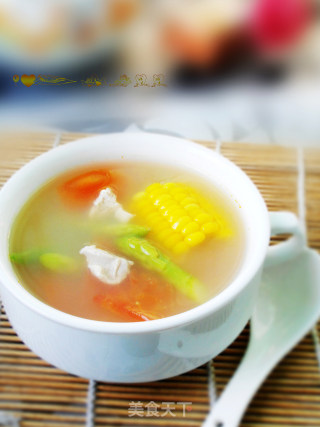 芦笋玉米番茄汤的做法