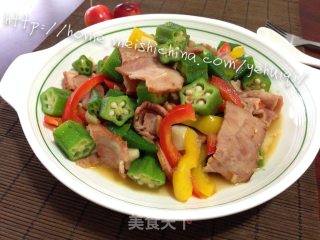 营养美味----【培根炒秋葵】的做法