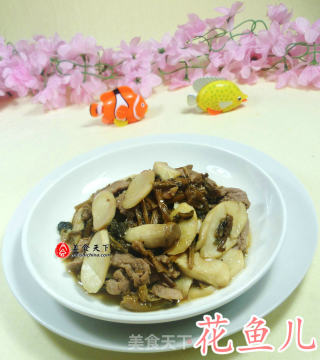 梅干菜里脊肉炒杏鲍菇的做法