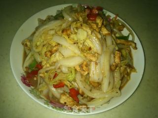 黑椒鸡丝娃娃菜的做法