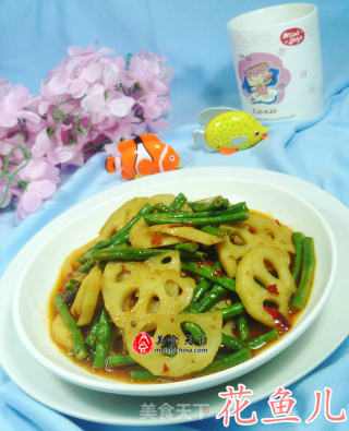 带豆炒莲藕的做法