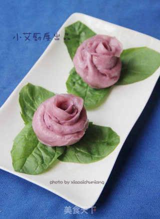 三色玫瑰花馒头的做法