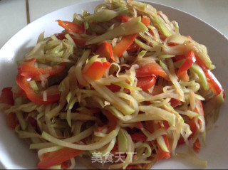 佛手瓜炒甜椒的做法
