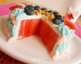 西瓜蛋糕（Watermelon Cake）的做法