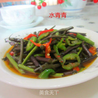 青椒野山蕨的做法